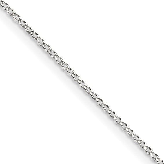 18&quot; Sterling Silver 1mm Open Elongated Link Curb Chain Disc.