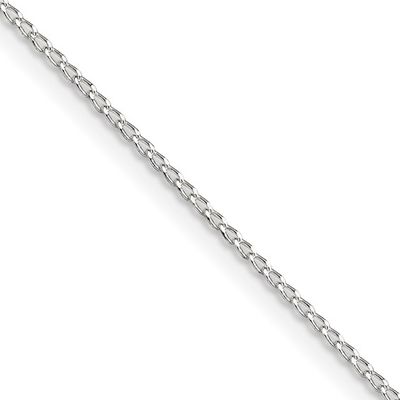 18&quot; Sterling Silver 1mm Open Elongated Link Curb Chain Disc.