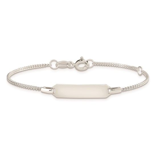 Sterling Silver 6&quot; Childrens ID Curb Link Bracelet Disc.