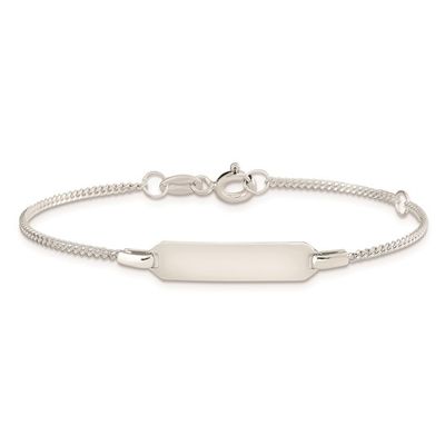 Sterling Silver 6&quot; Childrens ID Curb Link Bracelet Disc.