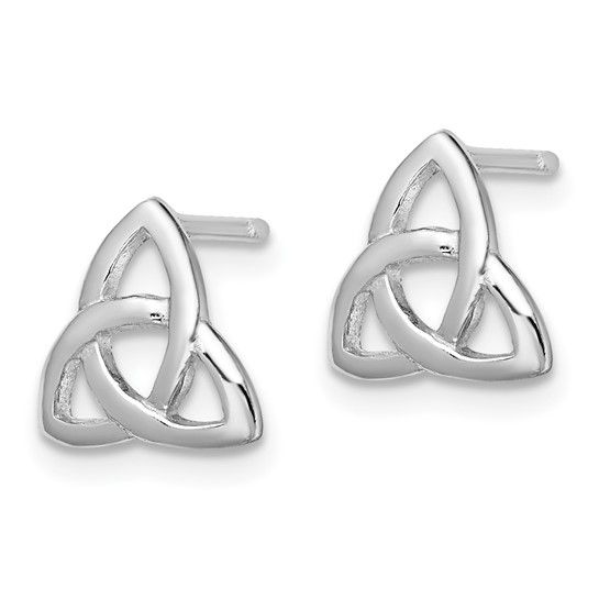 Sterling Silver Rhodium-Plated Celtic Knot Post Earrings
