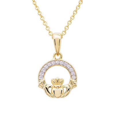 14kt Gold Vermeil Claddagh Necklace