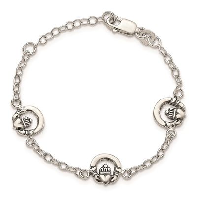 Sterling Silver Claddagh Childs 6&quot; Bracelet Disc.