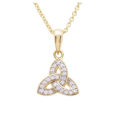 14kt Gold Vermeil CZ Trinity Knot Necklace