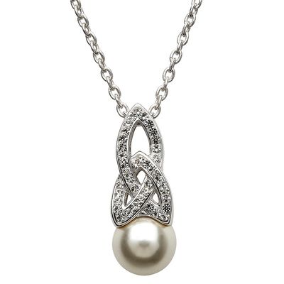 Sterling Silver Trinity Swarovski® Crystal Pearl Pendant
