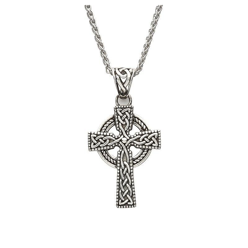 Sterling Silver Unisex Celtic Cross on a 20&quot; Sterling Silver Chain