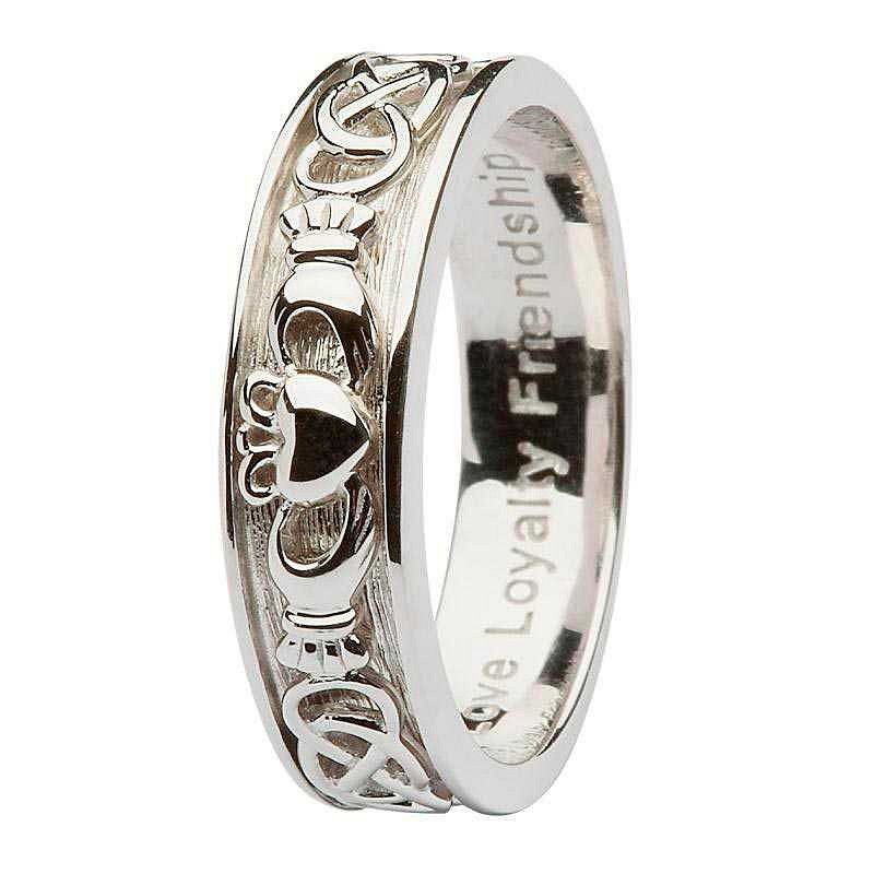 Sterling Silver Claddagh Celtic Ladies Ring