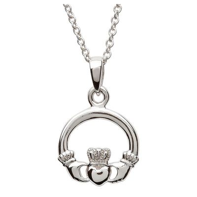 Sterling Silver Claddagh Pendant Medium on a 18&quot; Sterling Silver Chain