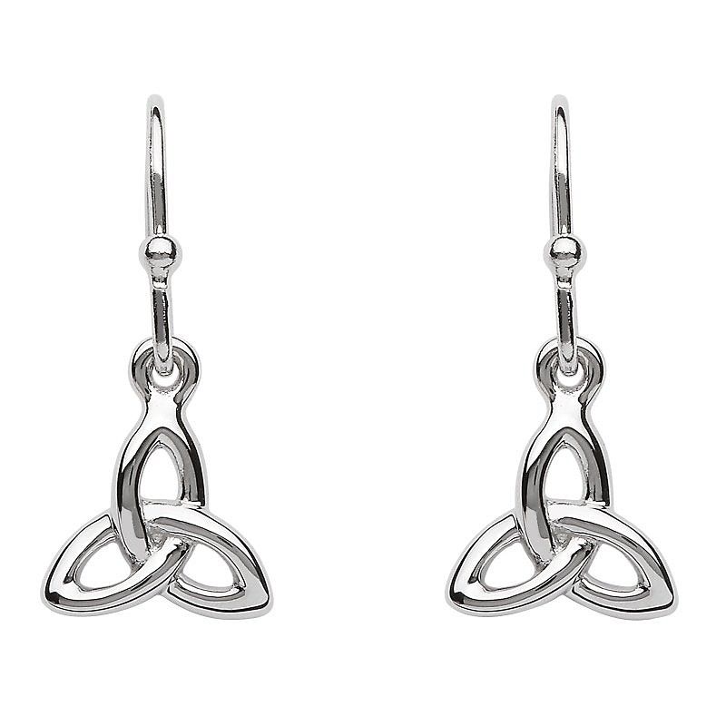 Sterling Silver Trinity Knot Drop Earrings