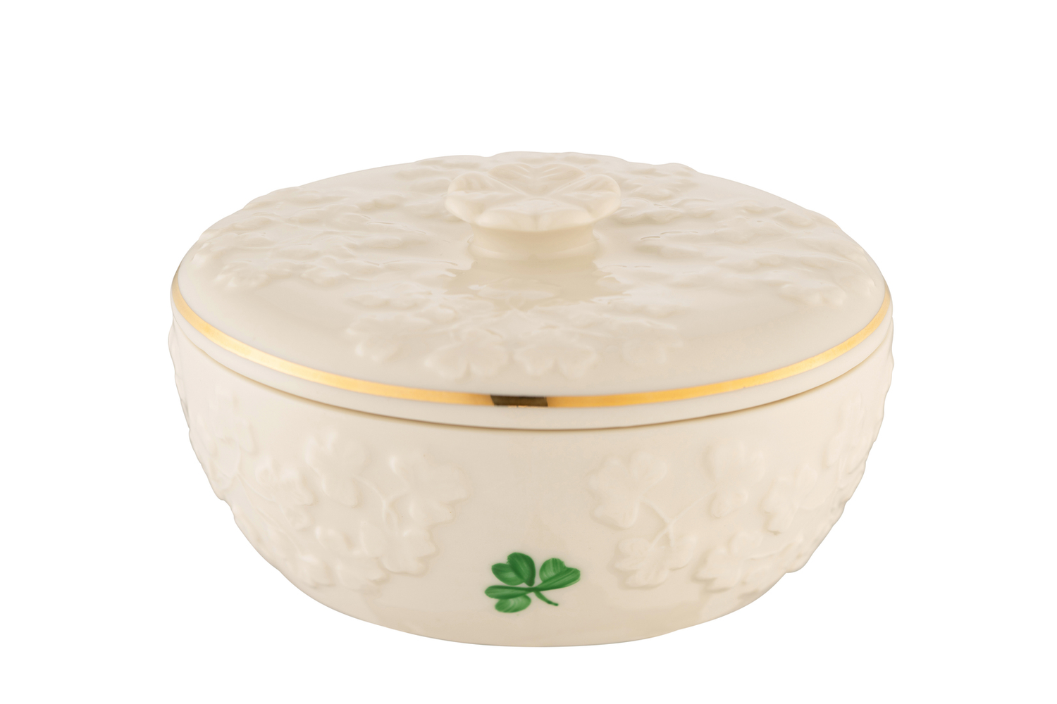 Belleek Fields of Shamrocks Trinket Box