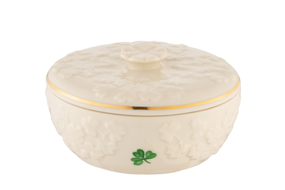 Belleek Fields of Shamrocks Trinket Box