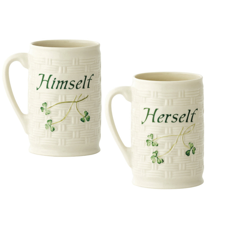 Belleek Himself &amp; Herself Mug Set