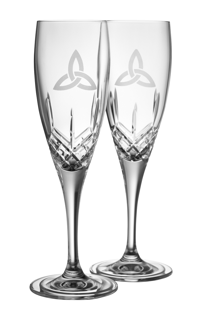 Galway Irish Crystal Trinity Knot Flute (Pair)