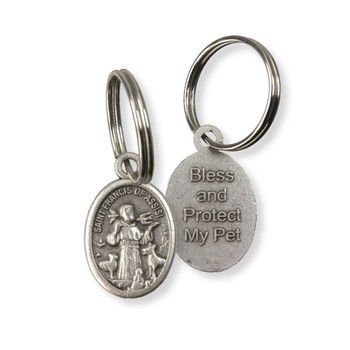 Pewter Saint Francis Pet Medal Tag with Blessing