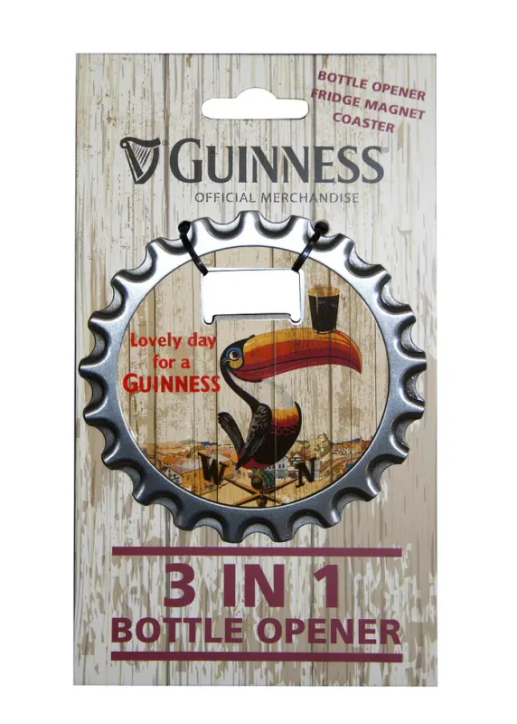 Guinness® 3 in1 Bottle Opener, Magnet &amp; Coaster