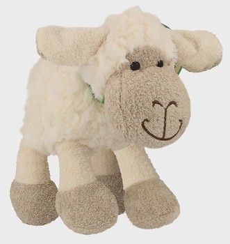 Irish Soft Toy Sheep with Bow, Large Cream Color