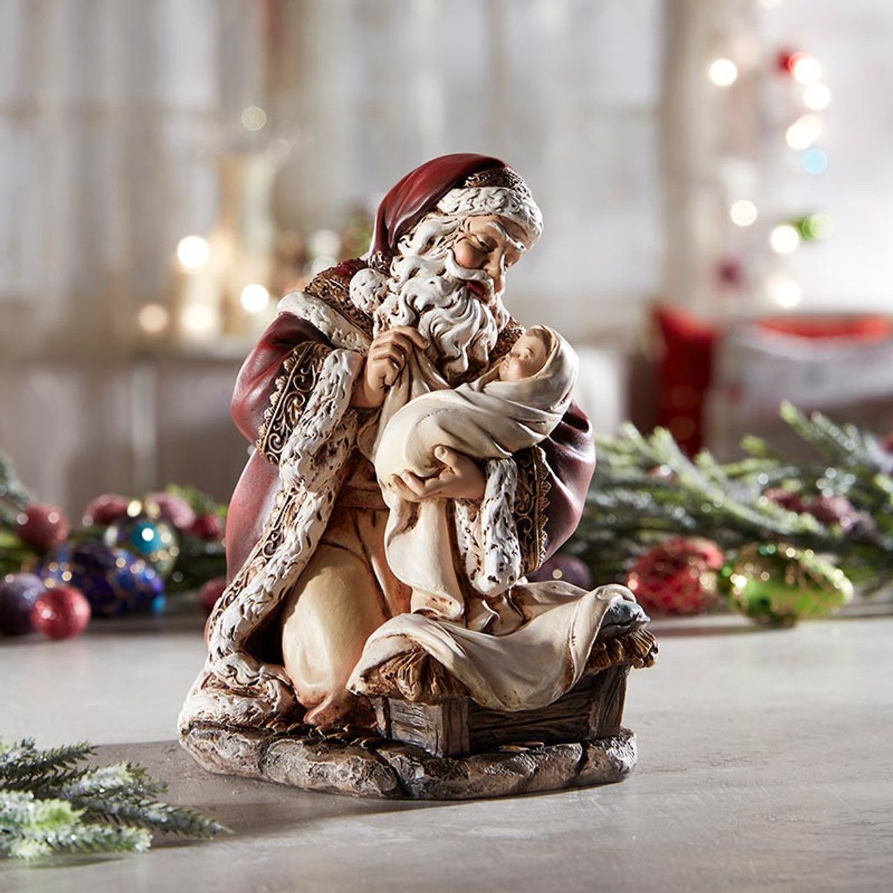 7&quot; Adoring Santa Figurine