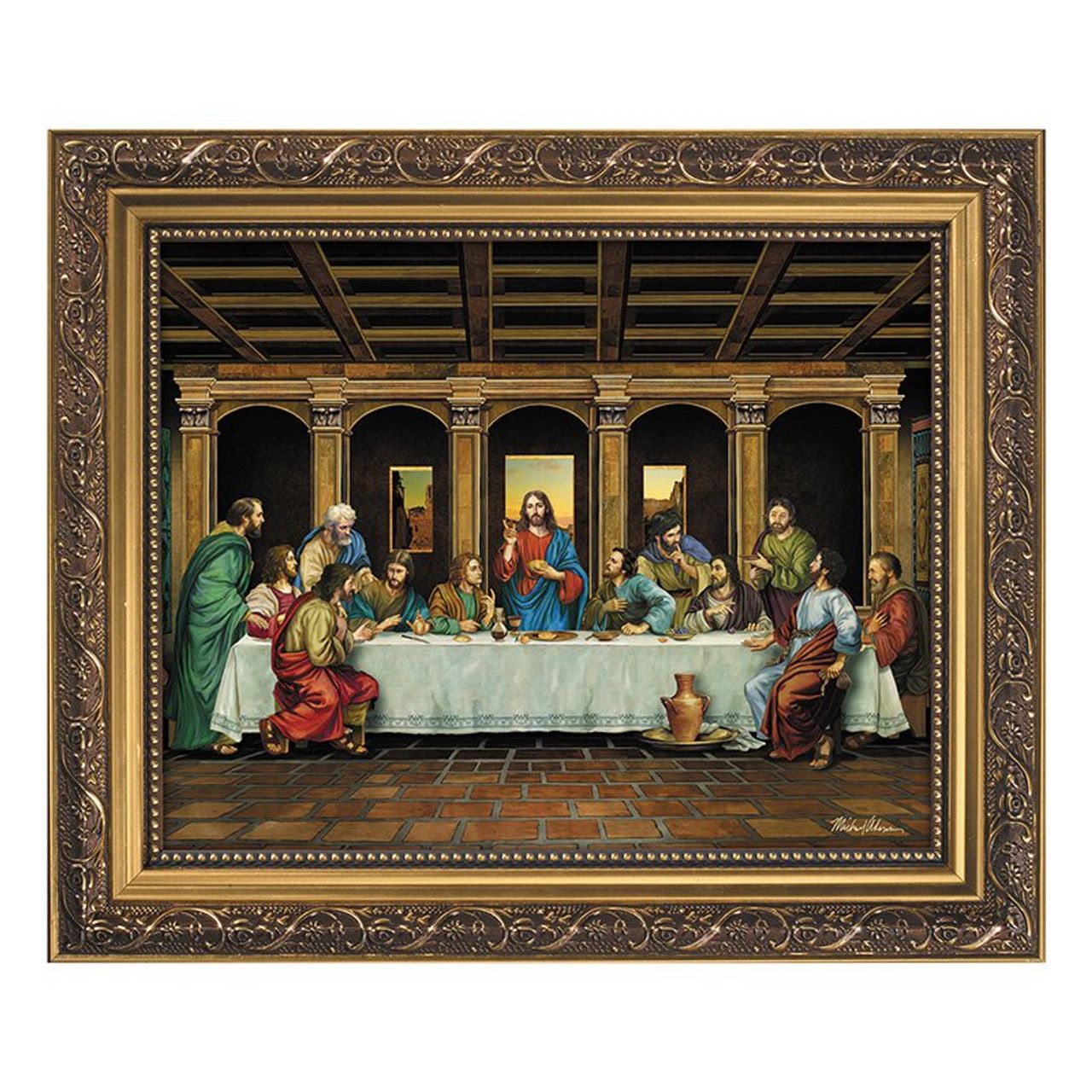 13&quot; Last Supper Framed Picture