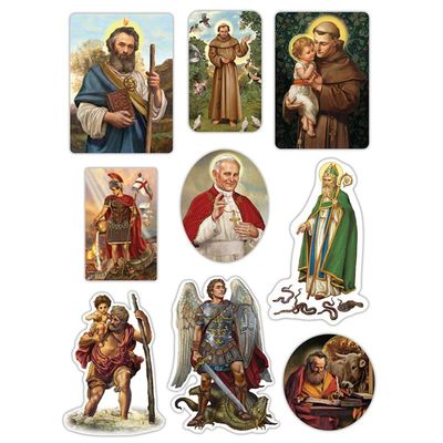 Saints for Boy Catholic Stickers