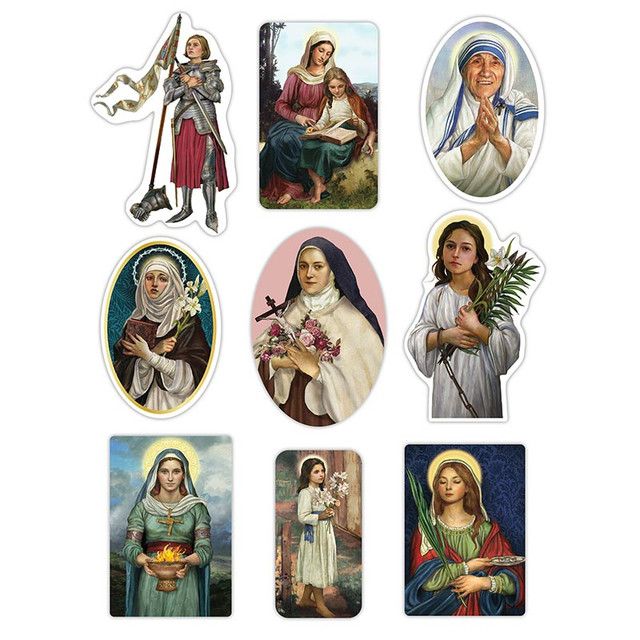 Saints for Girls Catholic Stickers