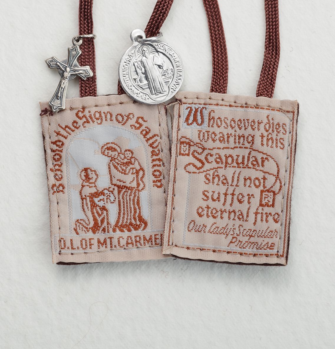 Brown Scapular with St. Benedict Medals