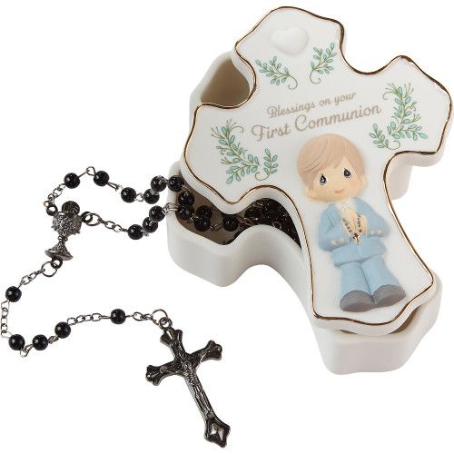 Boy &quot;Blessings On Your First Communion&quot; Rosary Box