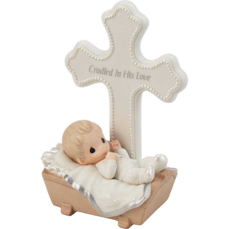 Boy &quot;Cradled In His Love&quot; Cross with Figurine