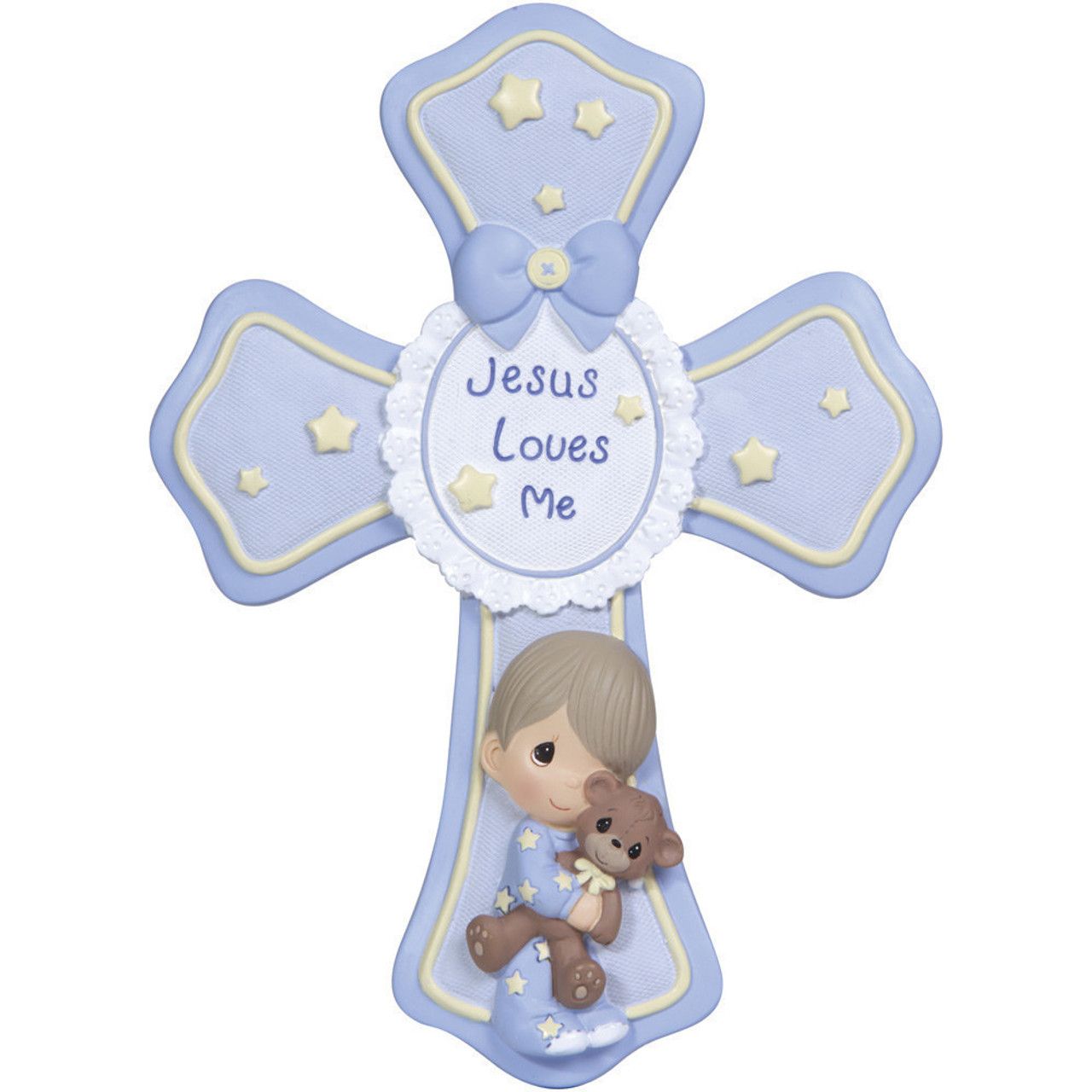 Boy &quot;Jesus Loves Me&quot; Cross With Stand