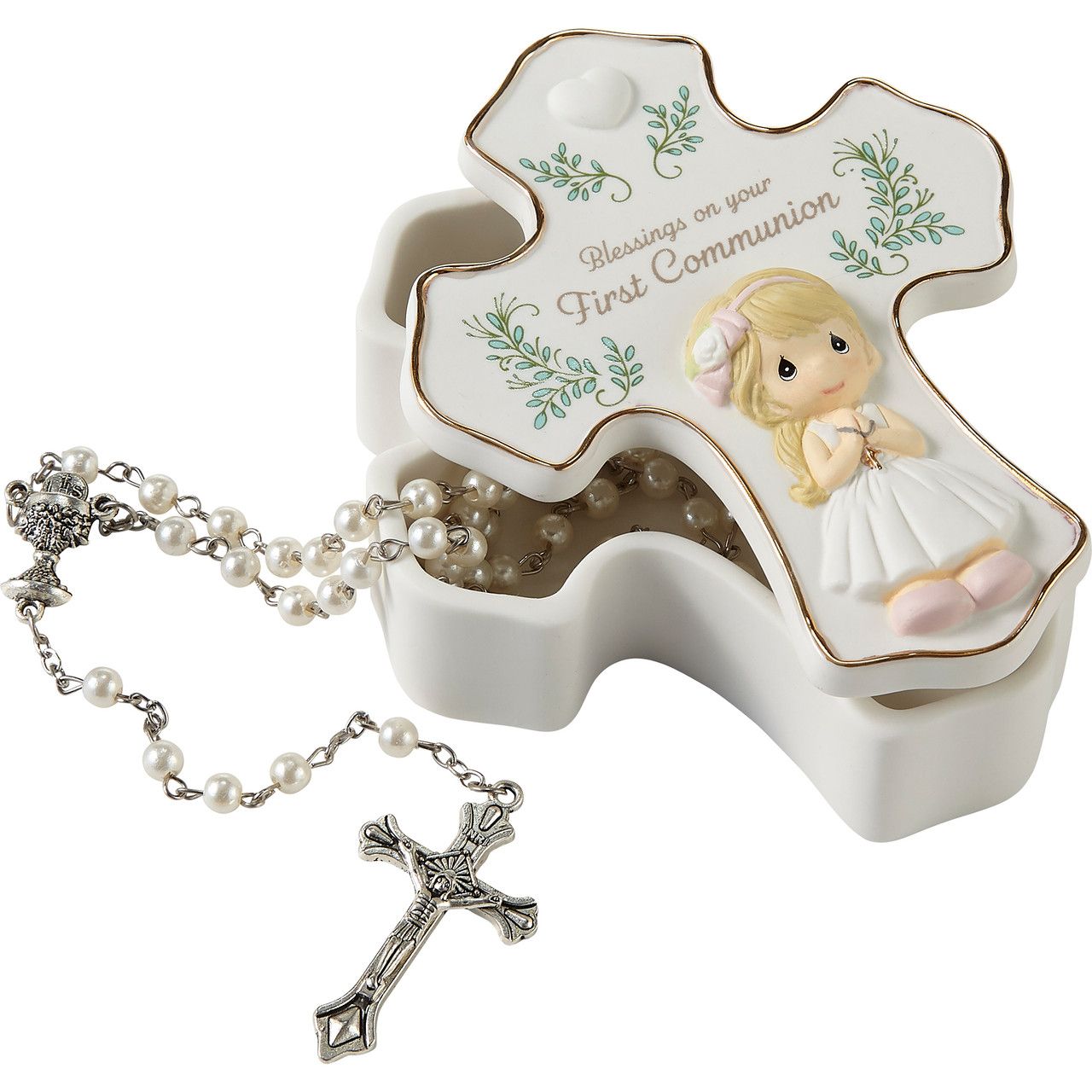 Girl &quot;Blessing On Your First Communion&quot; Rosary Box