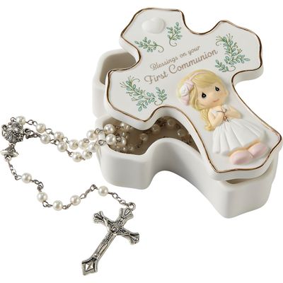Girl &quot;Blessing On Your First Communion&quot; Rosary Box
