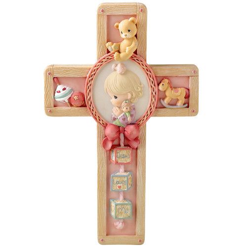 Girl &quot;Jesus Loves Me&quot; Resin Cross