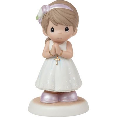 Girl First Communion Figurine (Brown Hair, Medium Skintone)