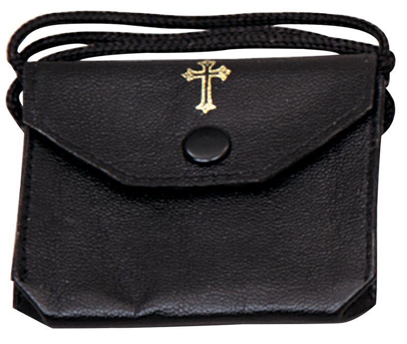 Burse with Gusset, Leather with Neck Cord