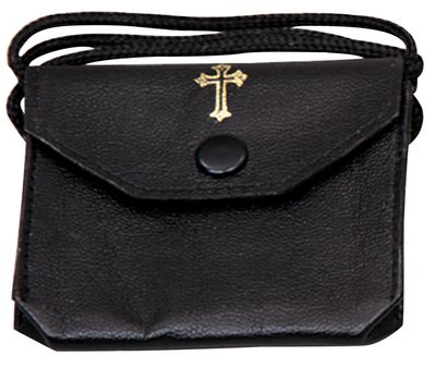 Burse with Gusset, Leather with Neck Cord