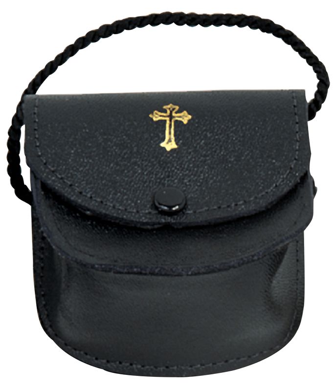 Gusset Burse, Leather with Neck Cord, 3&quot;x3&quot;x1&quot;deep