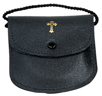 Burse, Leather with Neck Cord, Black