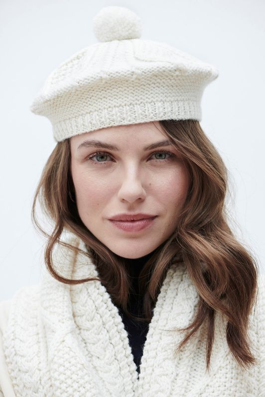 Adult Aran Handknit Beret