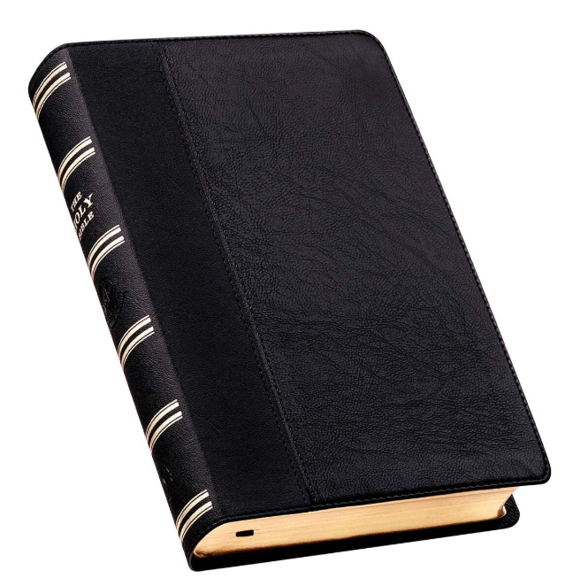 Two-tone Black Faux Leather King James Version Bible, Black, Giant Print