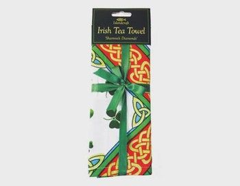 Shamrock Diamonds Irish Tea Towel