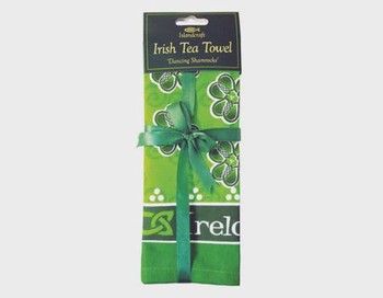 Dancing Shamrocks Irish Tea Towel