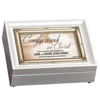 Confirmed in Christ White Confirmation Music Box