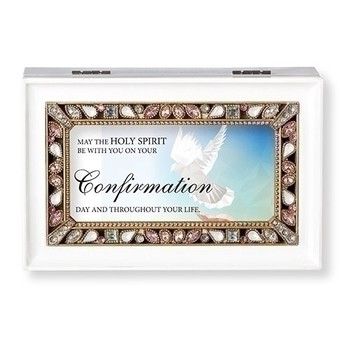 Confirmation Holy Spirit White Music Box