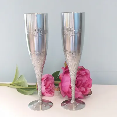 Mullingar Pewter Claddagh Flute Pair
