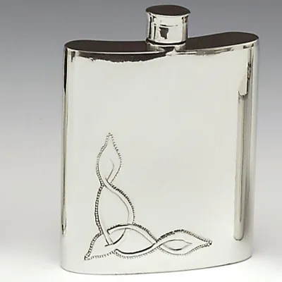 Mullingar Pewter Celtic Hip Flask 6oz. Disc.