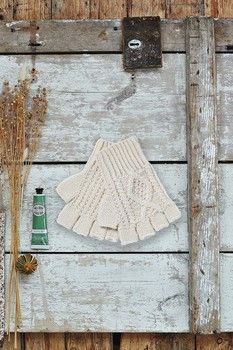 Adult Fingerless Gloves- Aran Color Disc.
