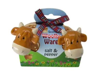 Highland Cow Woolly Ware Salt &amp; Pepper