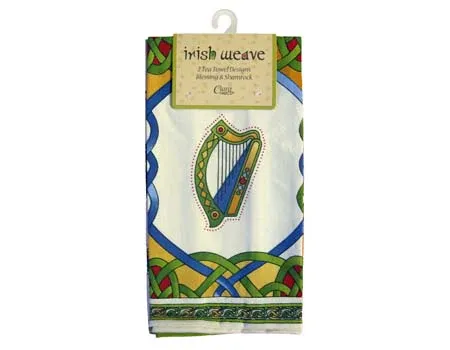 Irish Blessing &amp; Emblems of Ireland 2 Towel Set