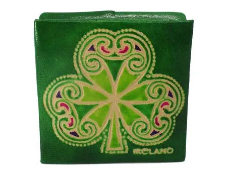 Shamrock Square Leather Purse
