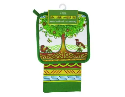 Tree of Life Pot Holder &amp; Tea Towel