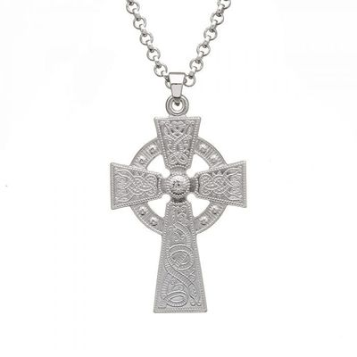 Sterling Silver Celtic Warrior Shield Cross- Large